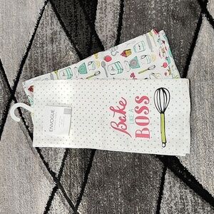 ENVOGUE BAKE LIKE A BOSS KITCHEN TOWELS SET-OF-2